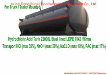 Anhängermontierter Salzsäuretank mit LLDPE 7042, 21000 Liter, 22000 Liter, 25000 Liter