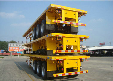 China Handelsflachbettauflieger für Containertransport mit 12 Torsions-Verschlüssen und 12 Reifen 50T fournisseur